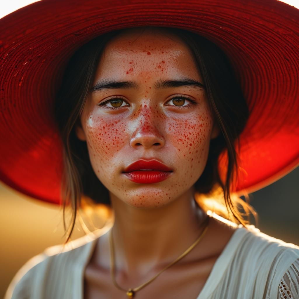 Elegant Native Woman Portrait with Watercolor Texture