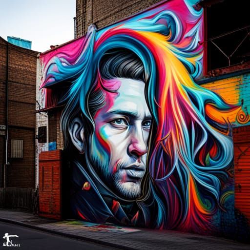 Colorful Graffiti Art with Oil and Acrylic Textures