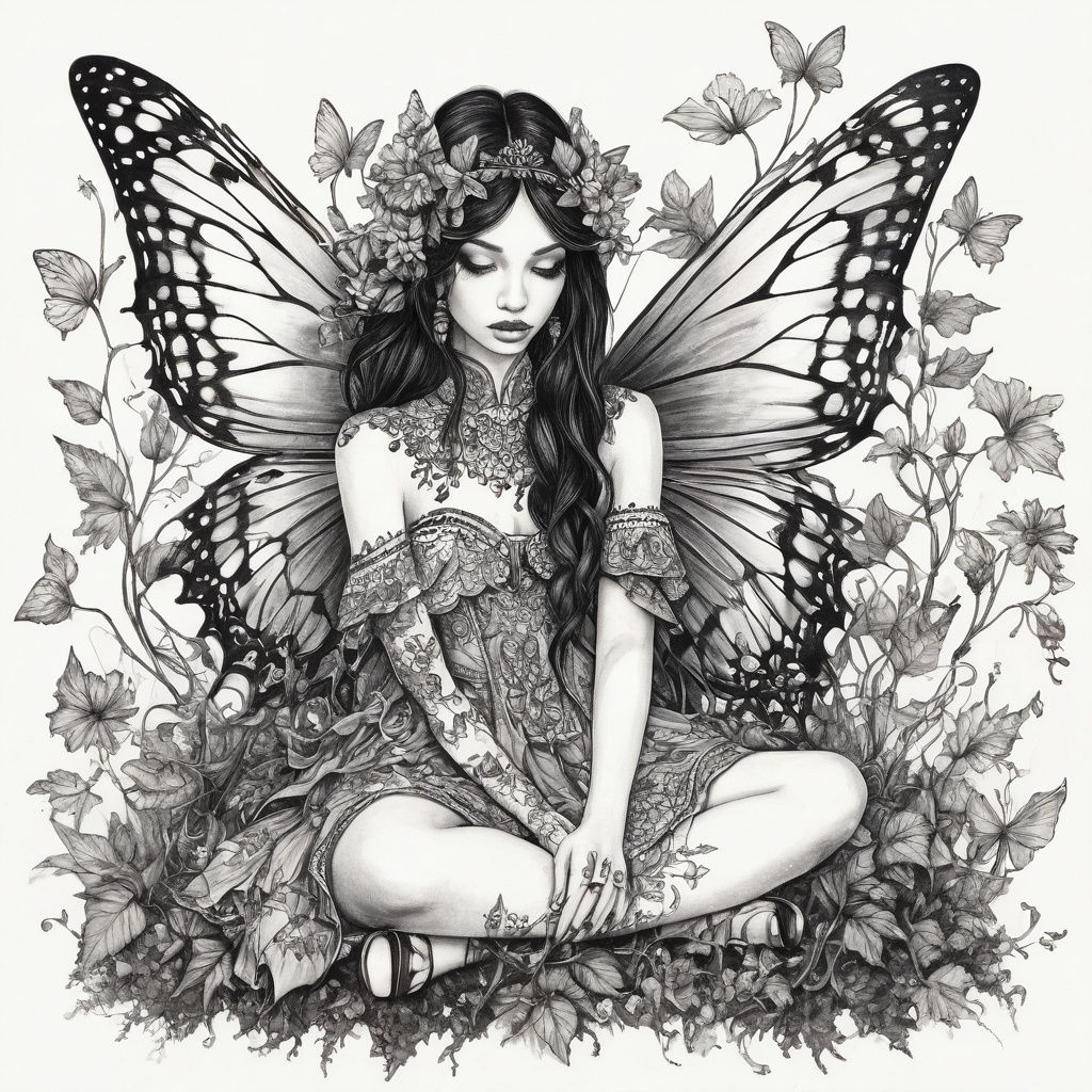 Fairies in Sunlight: Ultra-Realistic Pencil Sketch