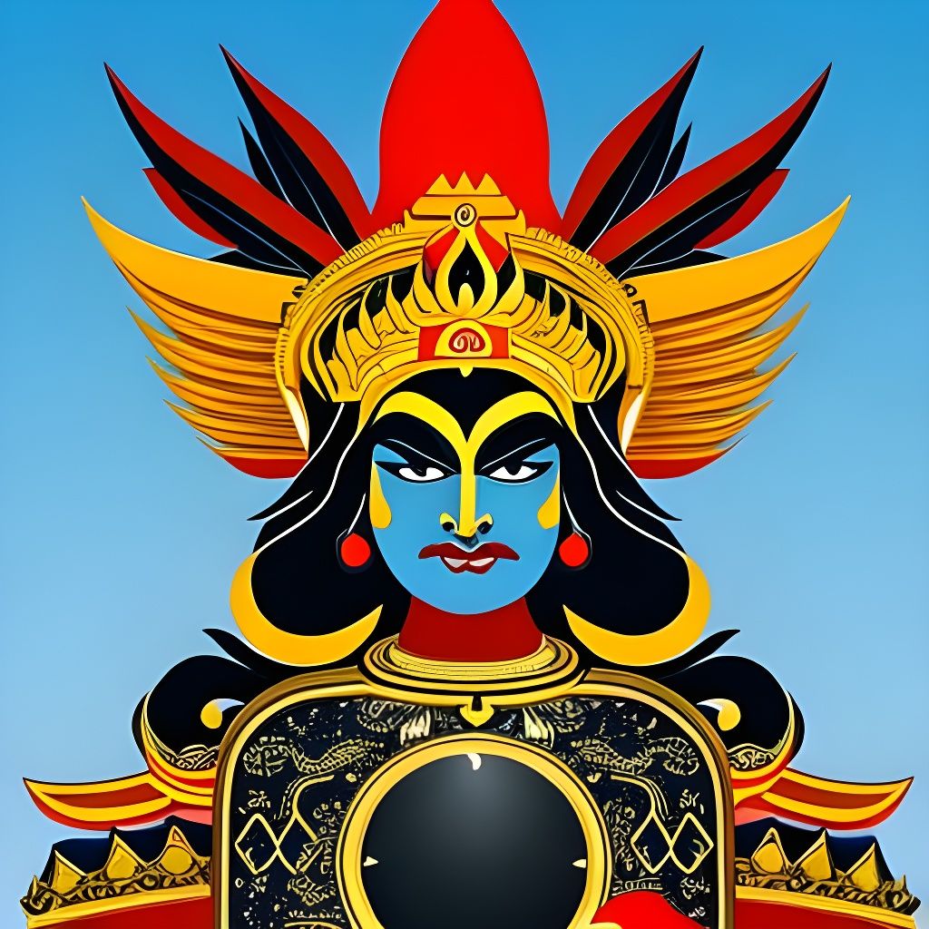 Fiercely Wrathful Mahakala with Skulls and Flames