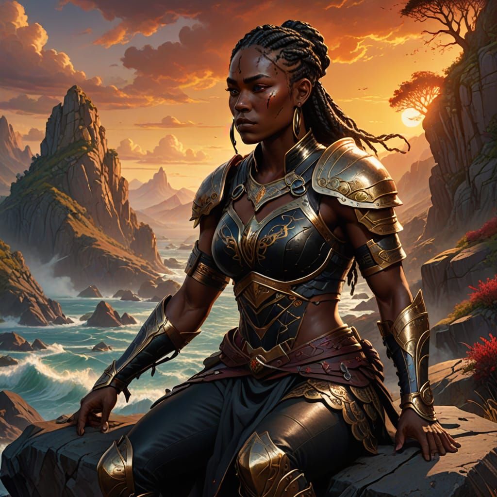 Warrior Woman in Epic Fantasy Armor