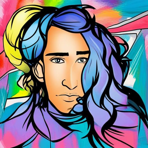 October Man's Face in Manga Disco Pop Style