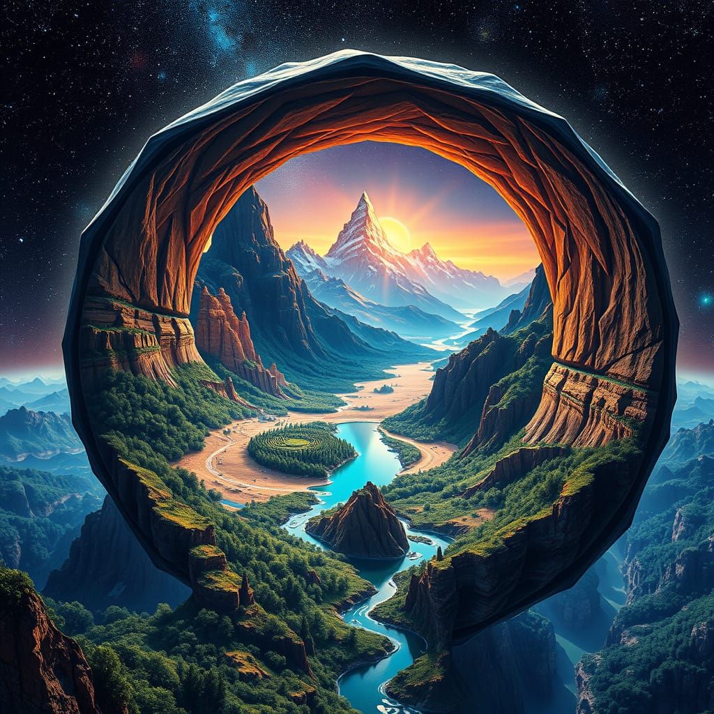 Mobius Strip Landscape in a Surreal Style