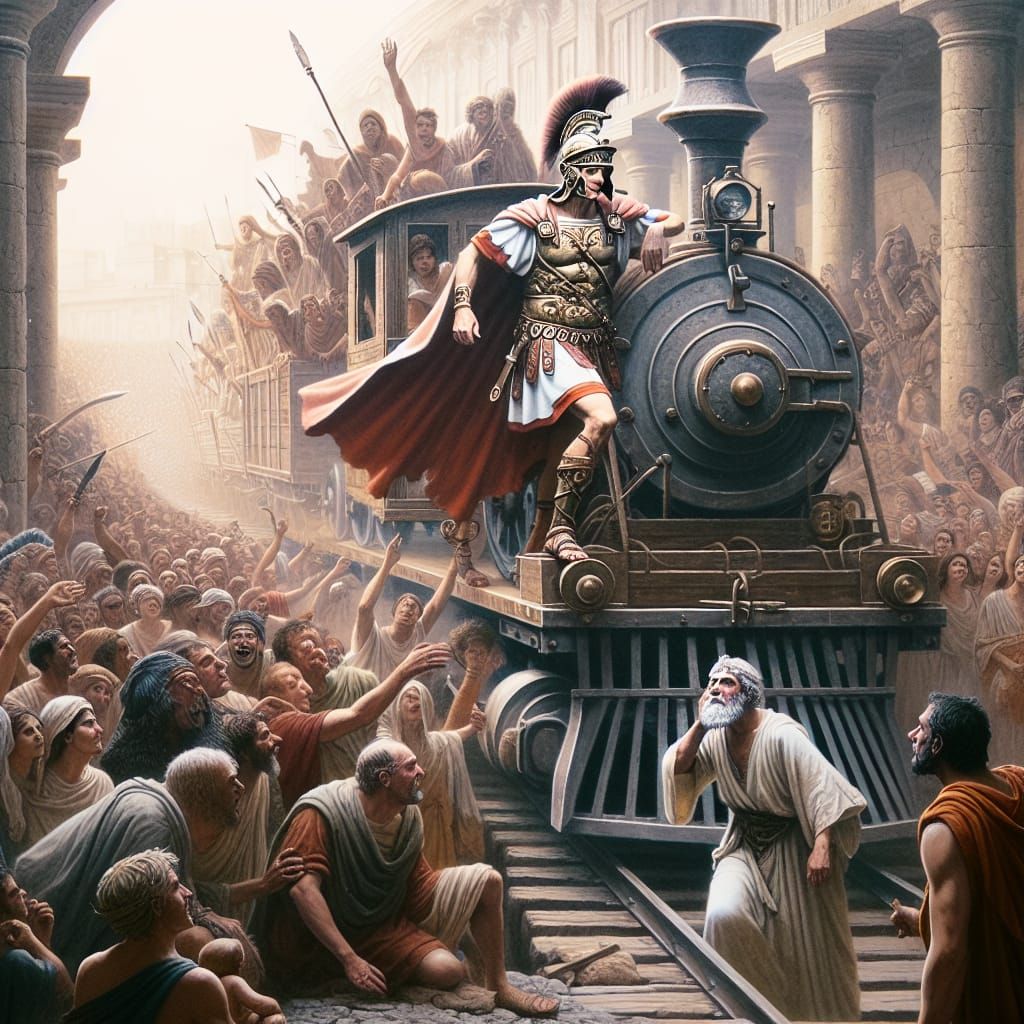 Victorious Roman General Returns by Steam Train