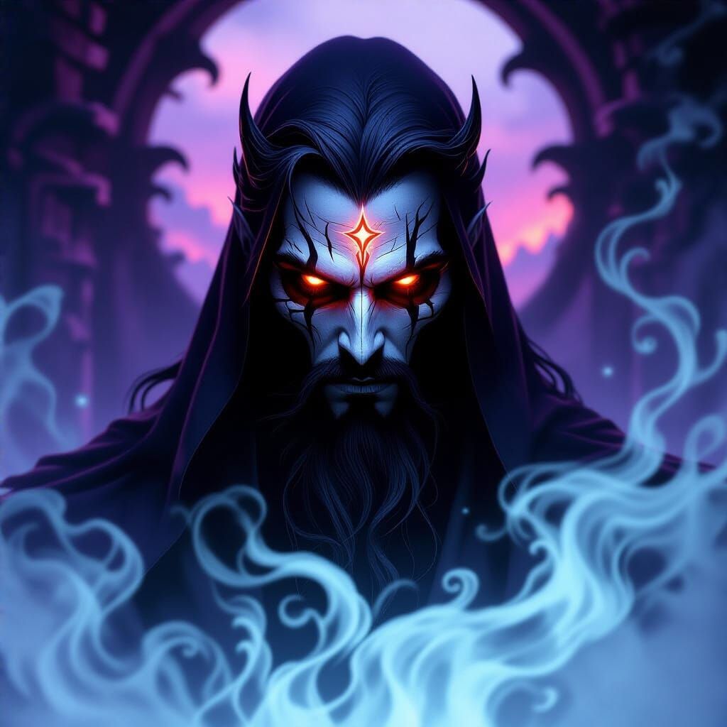 Handsome God of Death in Dark Fantasy Style