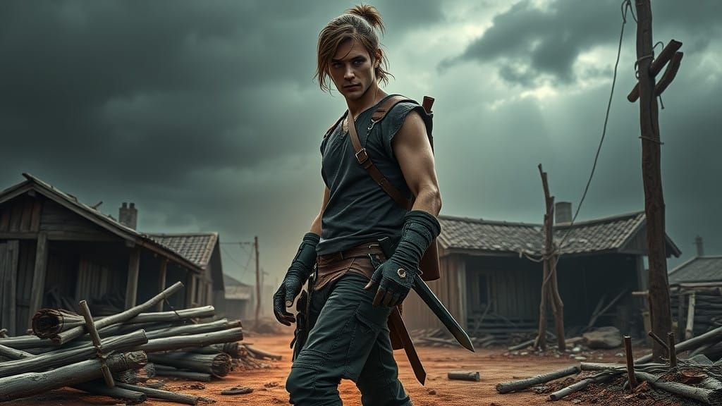 Gritty Dark Fantasy Warrior, Haunted by Sorrow