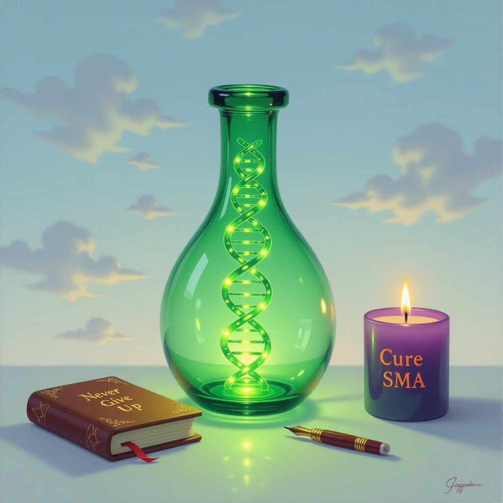 Glowing DNA Vial Miniature Painting for SMA Cure