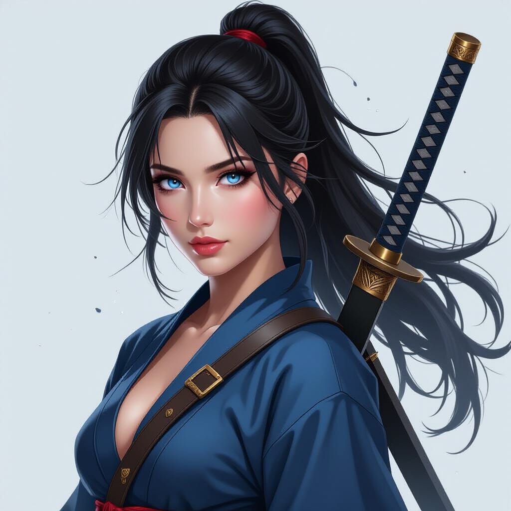 Powerful Ninja Woman with Sword