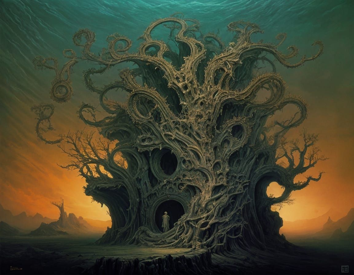 Surreal Landscape in Cyberpunk Style