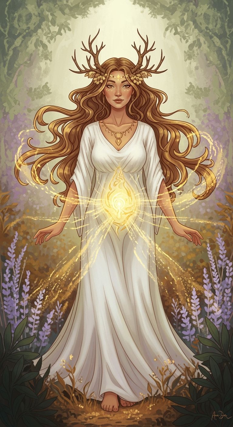 Goddess of Earth Magic with Flowing Energy