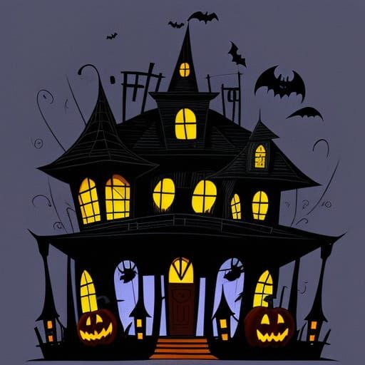 Classic Disney-Style Michael Myers in a Whimsical Haunted Ho...