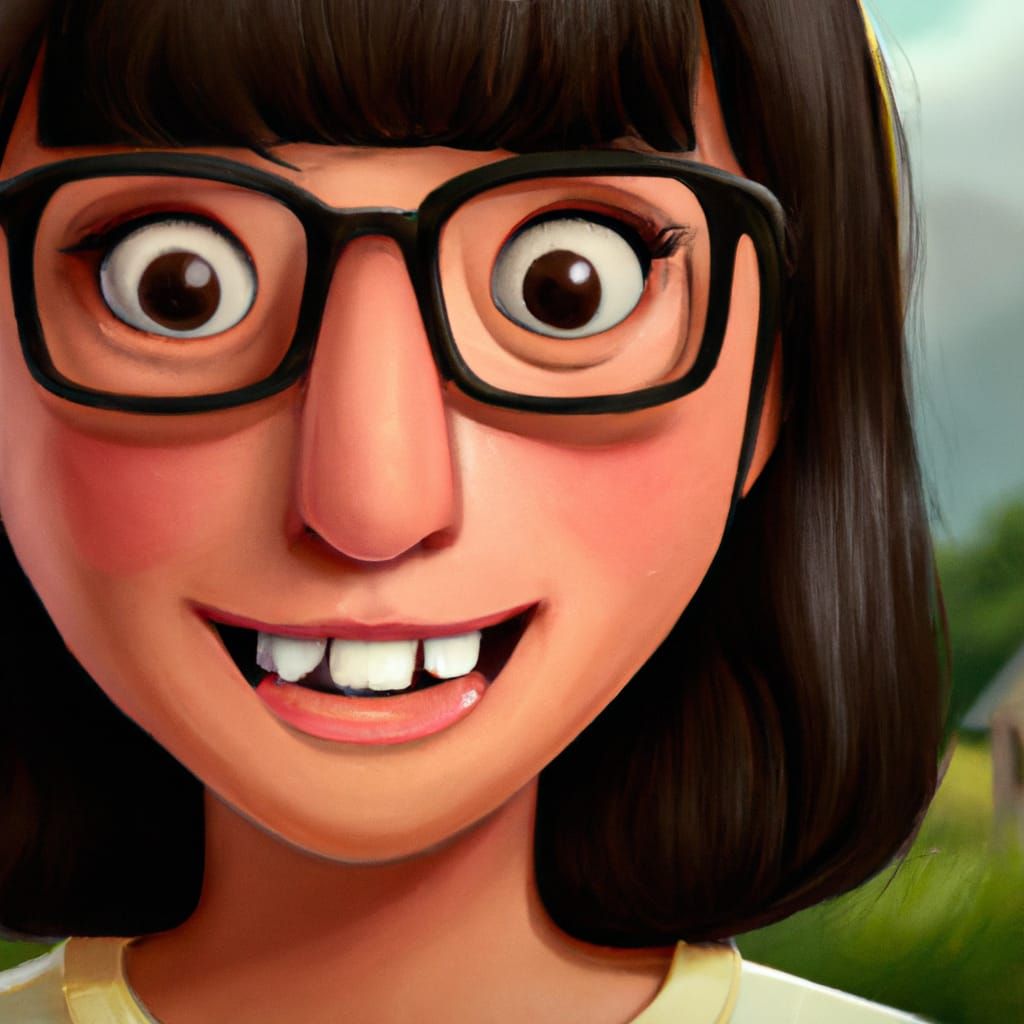 Hyperrealistic Painting of Tina Belcher