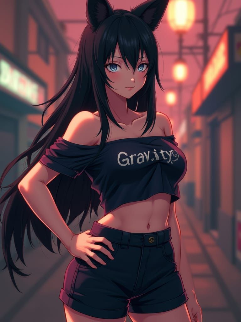 Hyuuga Hinata in Streetwear with Fox Ears