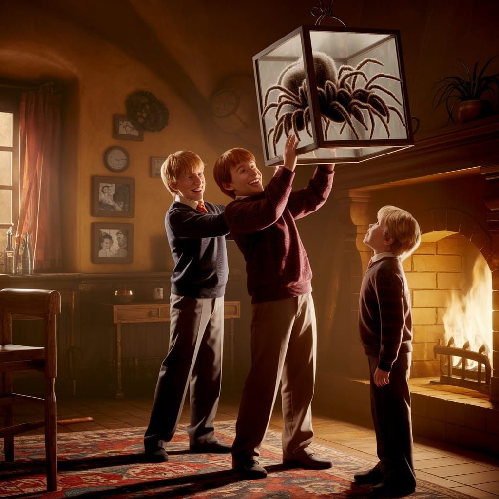 Weasley Twins Spider Prank at The Burrow