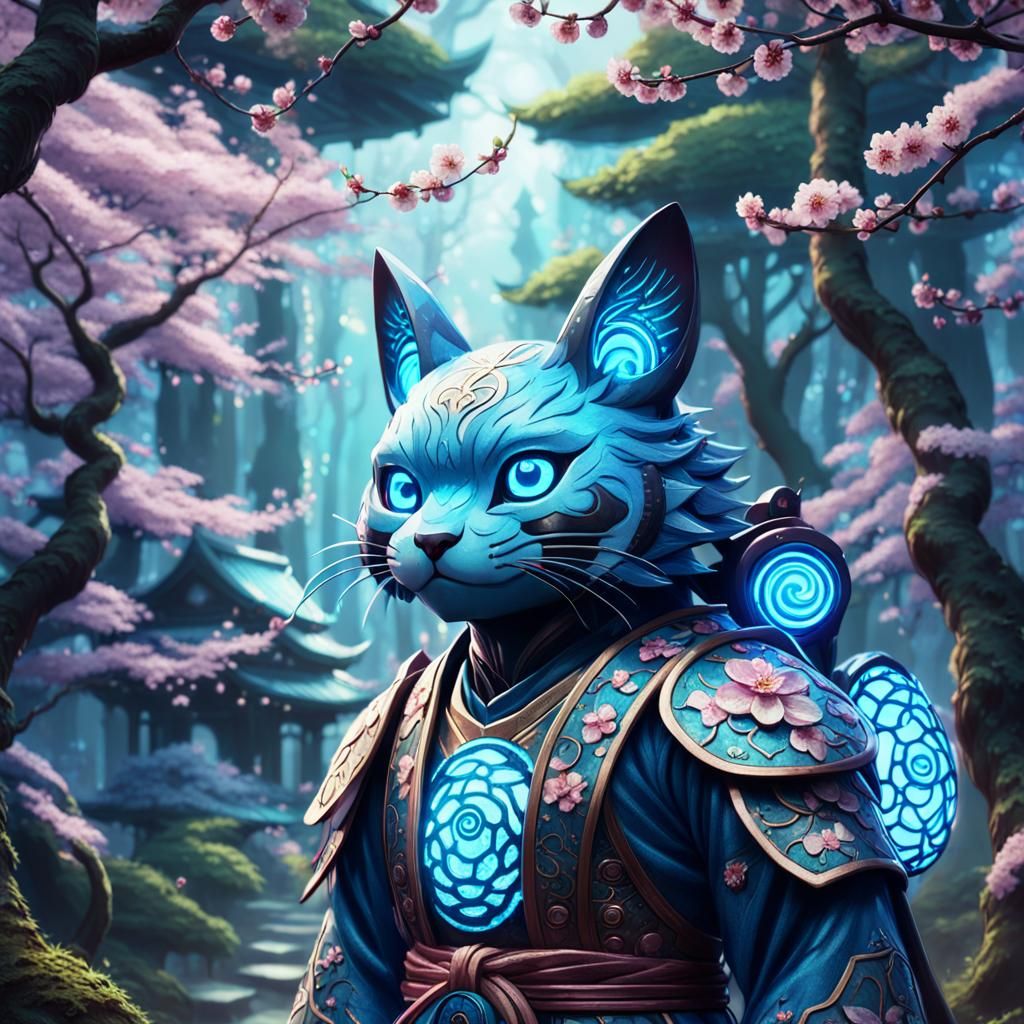 Yokai in Mystical Forest: Vibrant Concept Art