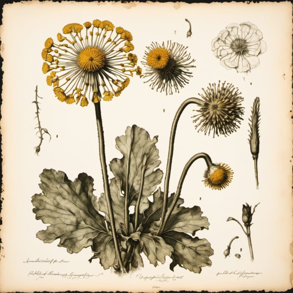 Botanical study - Coltsfoot - Tusilago Farfara
