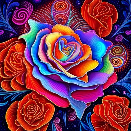 Cosmic Rose: A Holographic Astral Illustration