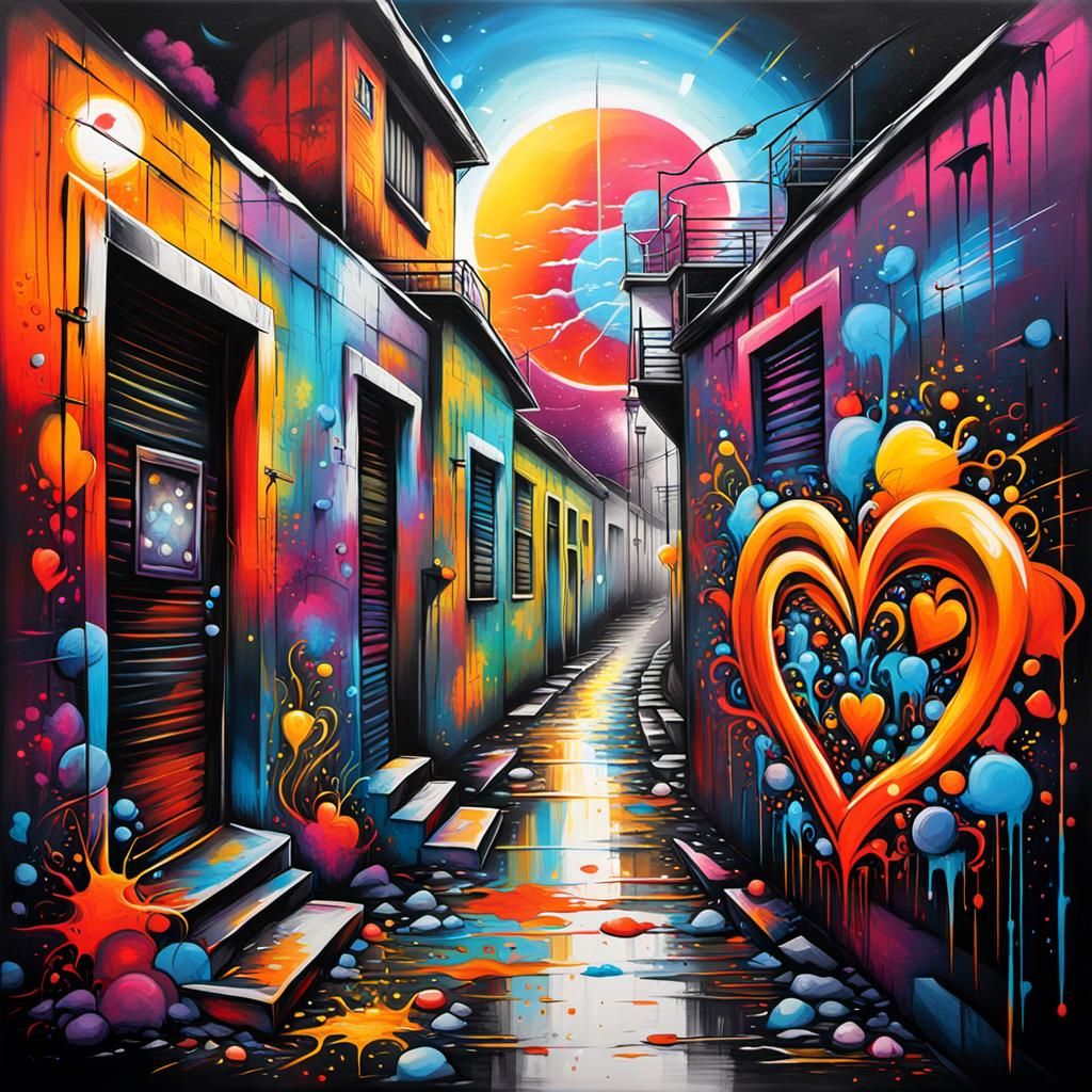 Colorful Graffiti Art Path to Light