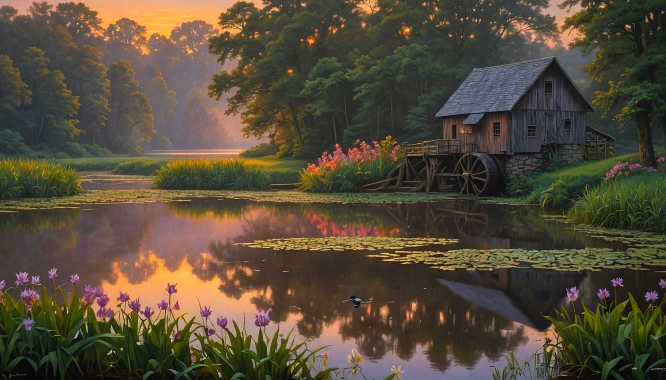 Pennsylvania Pond: Lilies and Evening Light