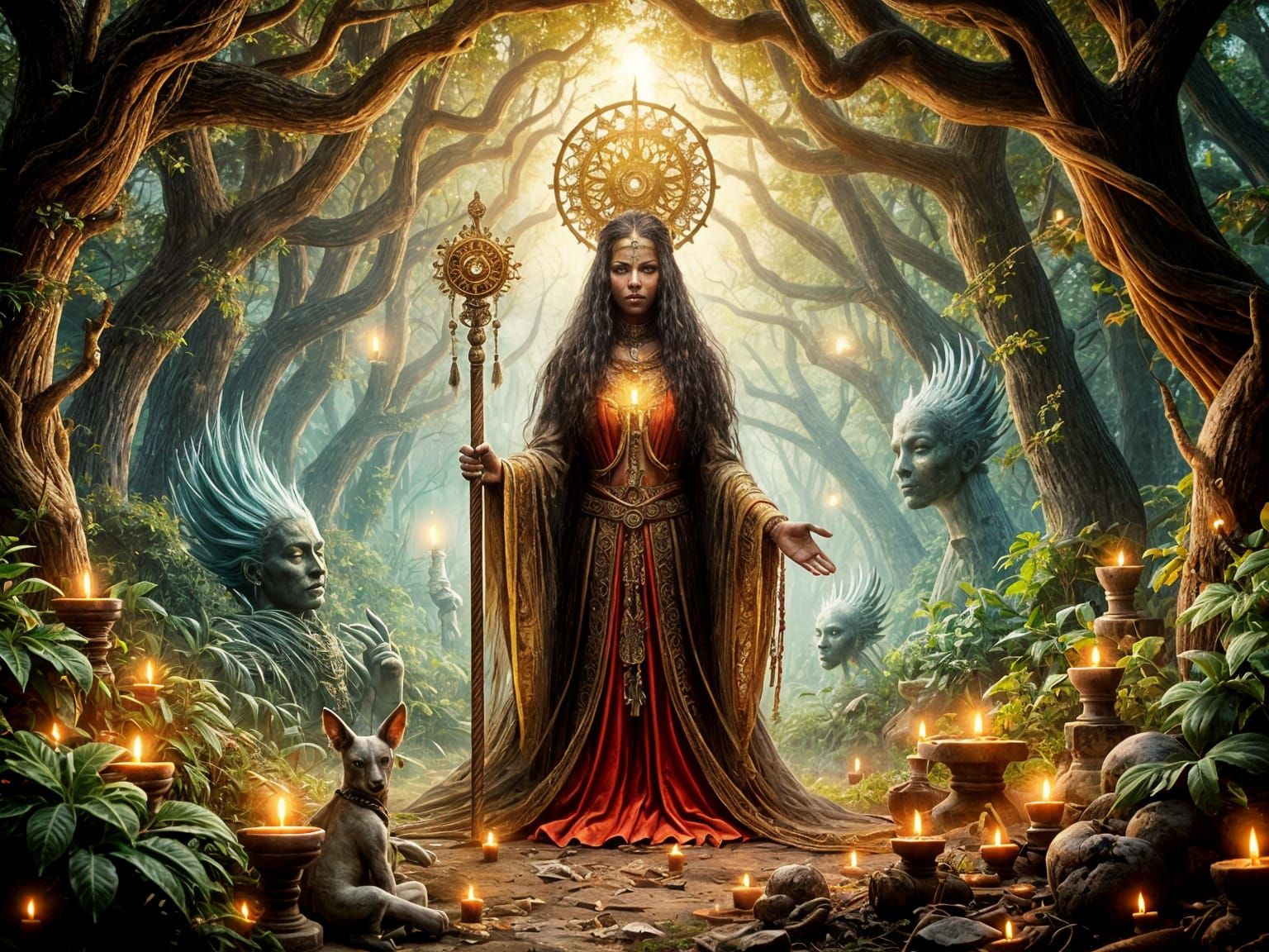 Santeria Ancestral Connection Ritual in Epic Digital Matte P...