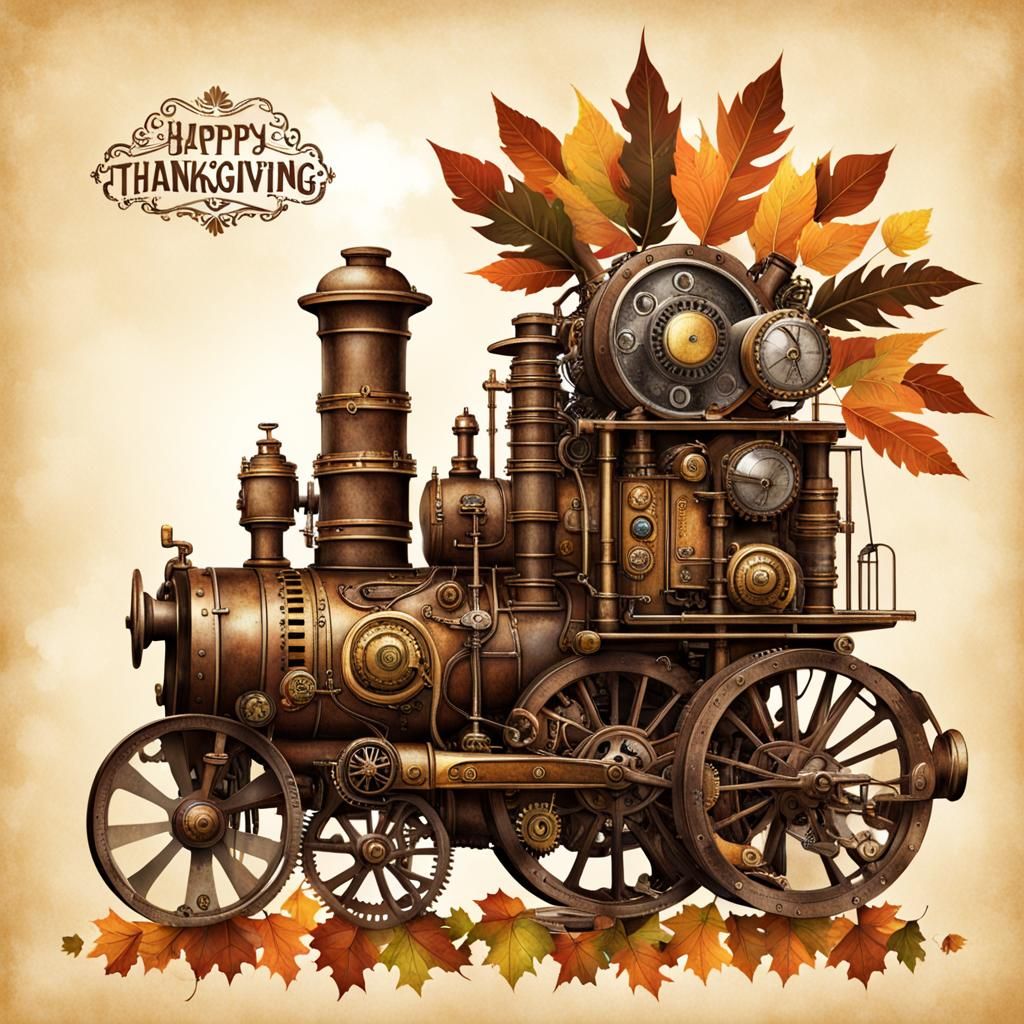Steampunk Engine Celebrates Thanksgiving