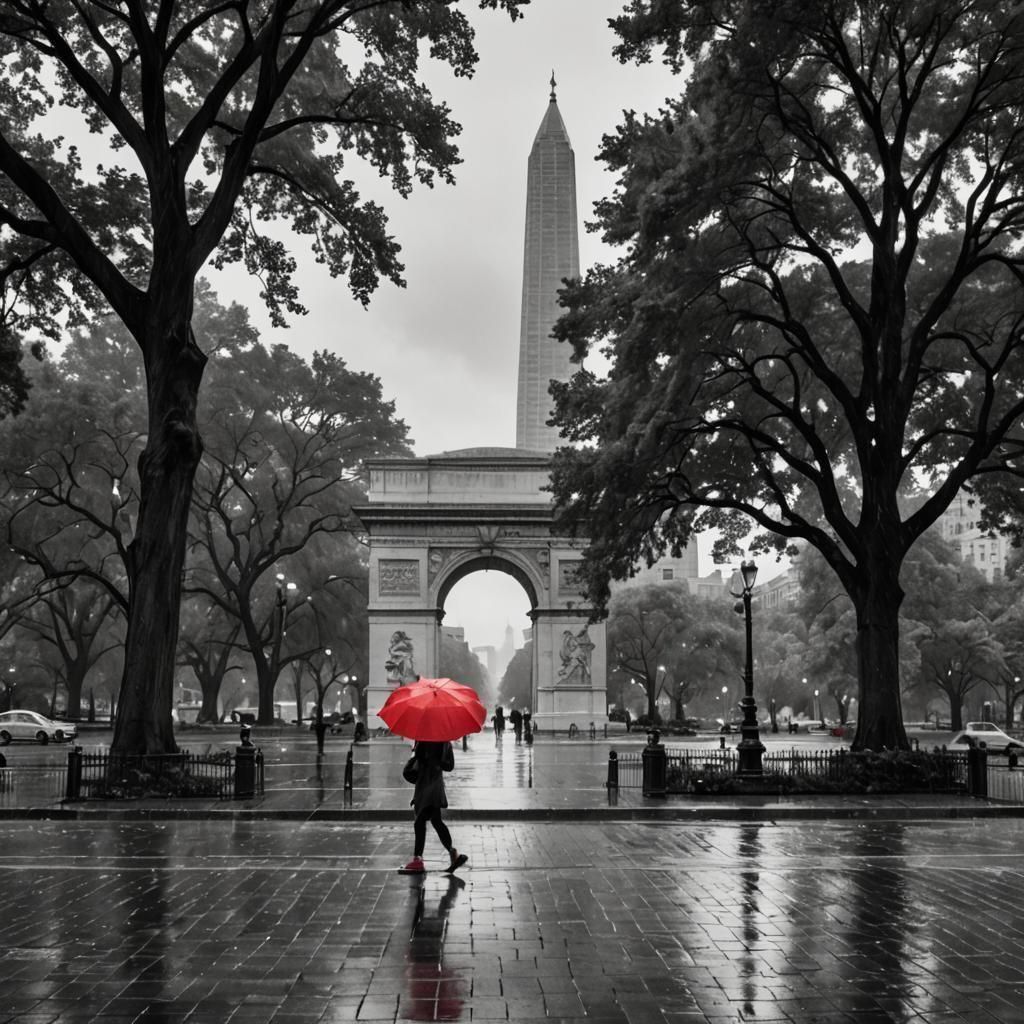 Washington Square in the Rain: Urban Isolation