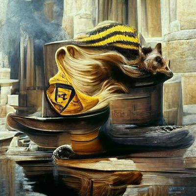 Hufflepuff Crest as Oil Painting
