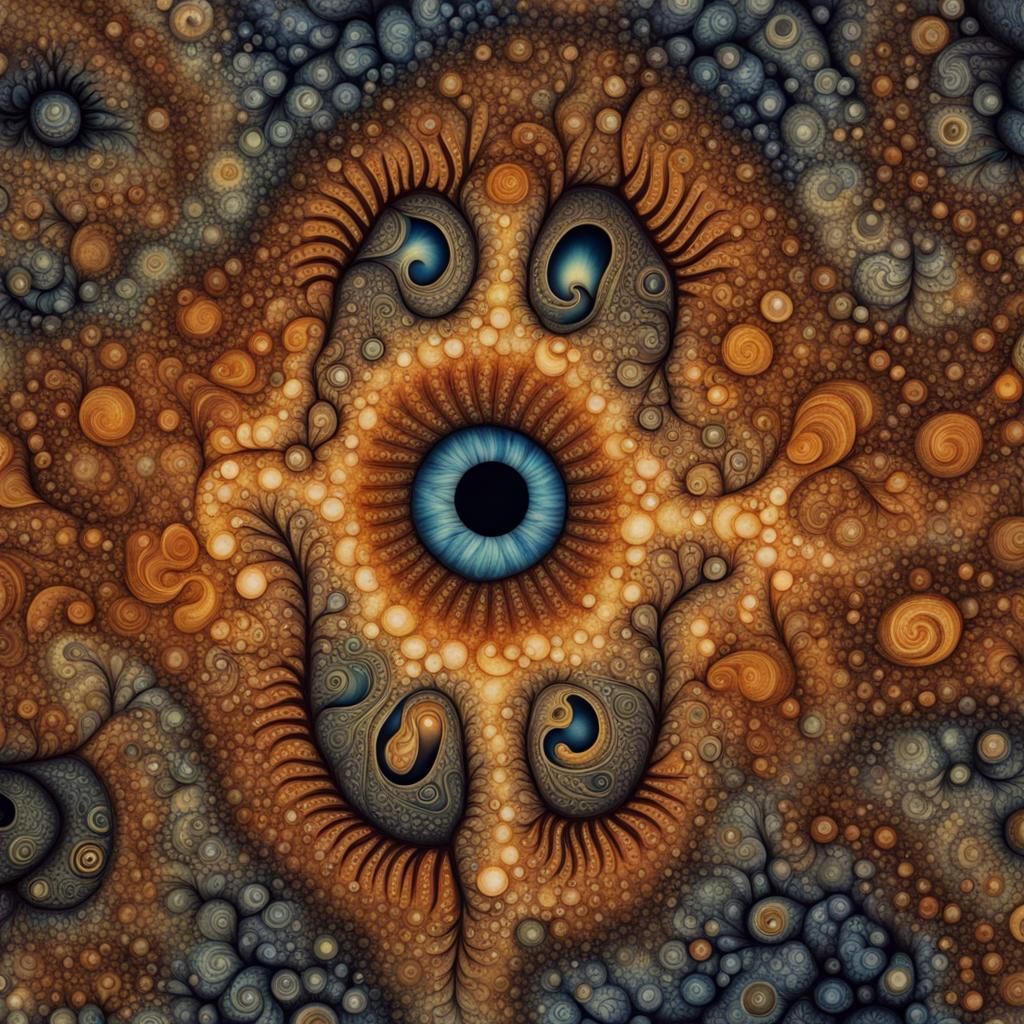 Fractal Batik Macro Image of a Human Eye
