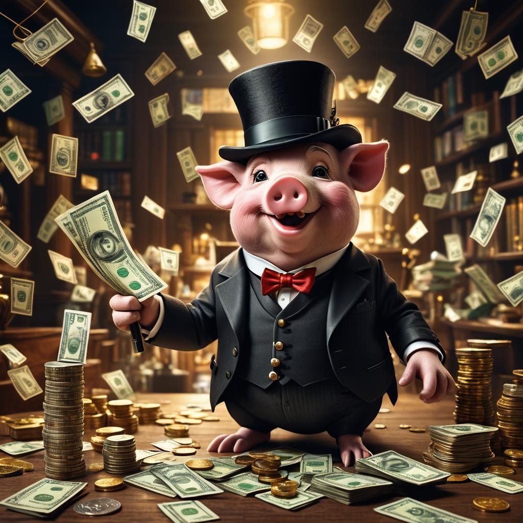Pig as Monopoly Man Concept Art