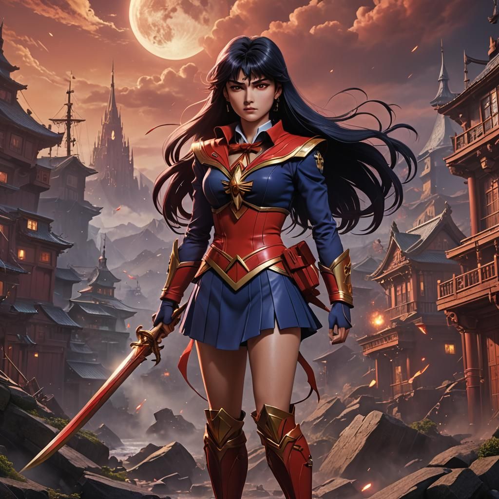 Realistic Sailor Mars: Detailed Fantasy Concept Art