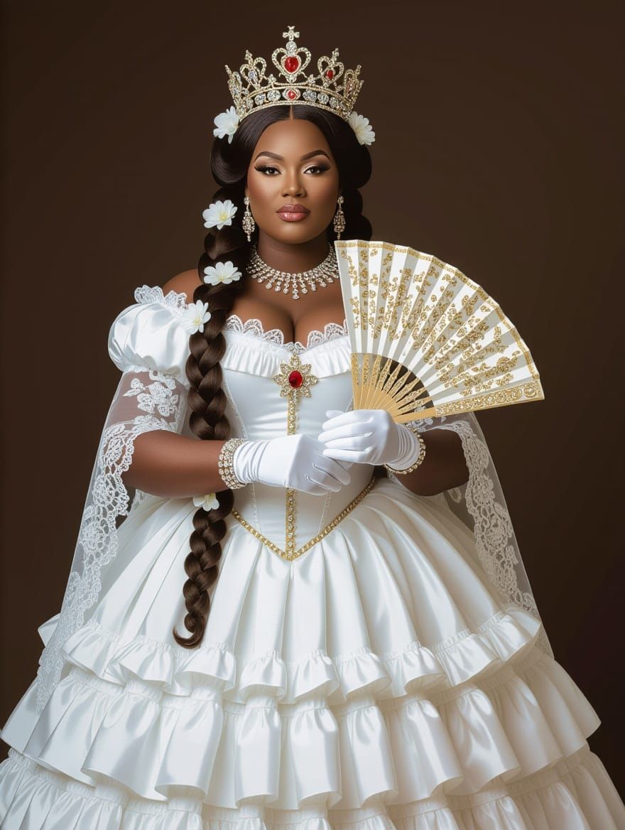 Gorgeous Plus Size African American Empress in Lavish Victor...