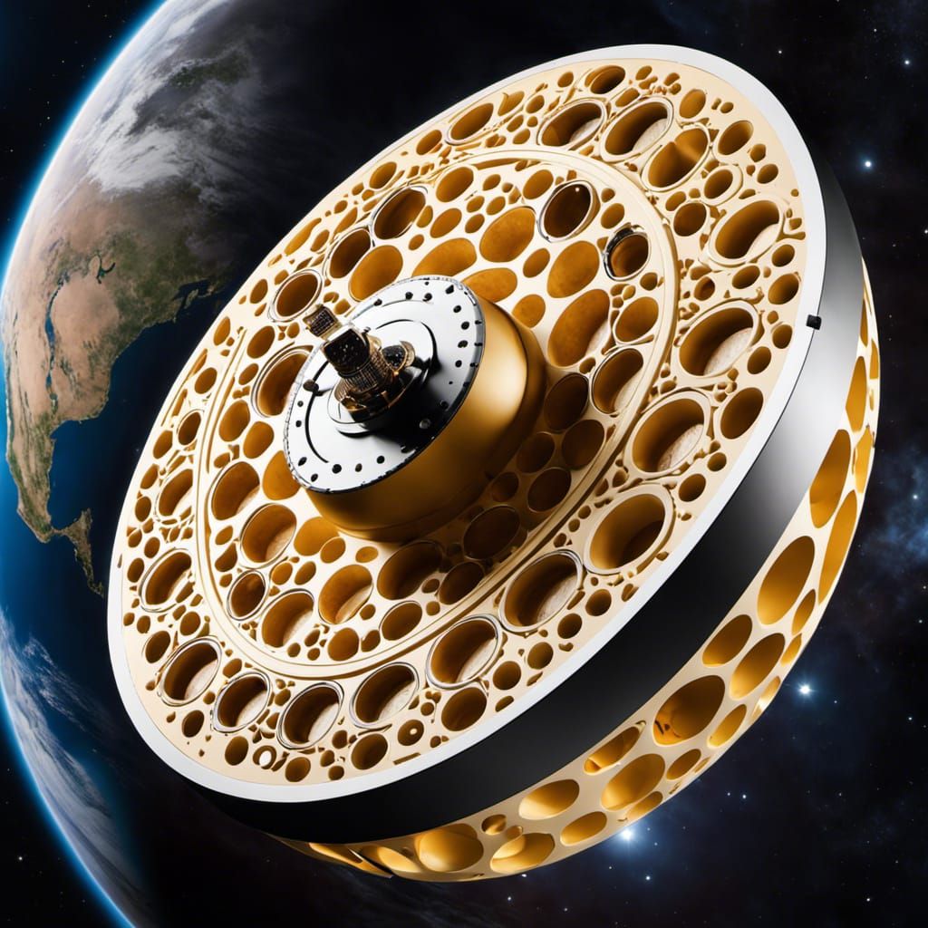 Cheese Satellite Orbiting Cheese Planet: Space Photography