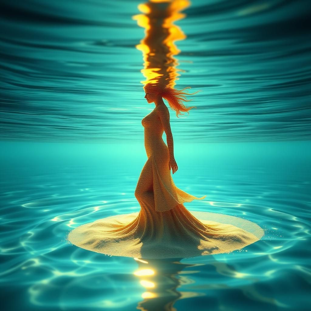 Floating Sand Woman: a Volumetric Lighting Concept Art