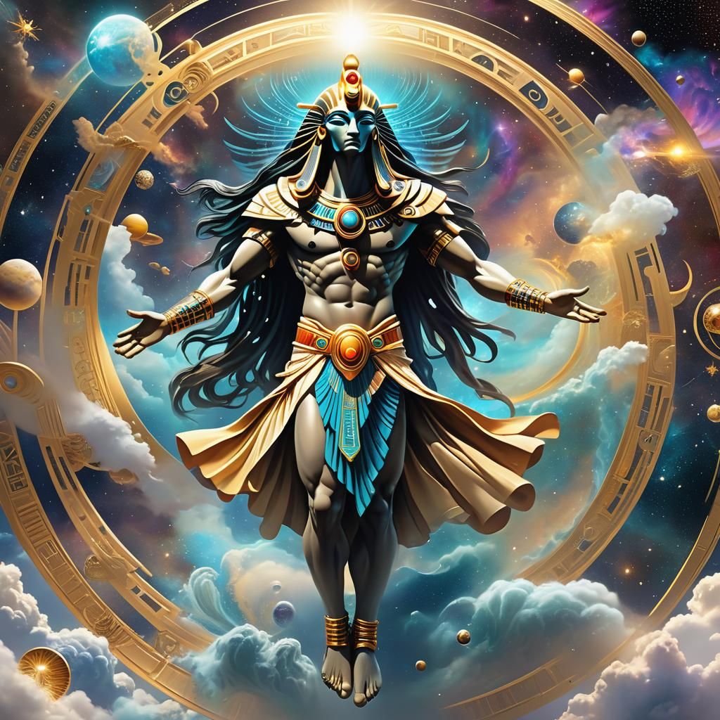 Horus Flies Through Space: Cosmic Illustration