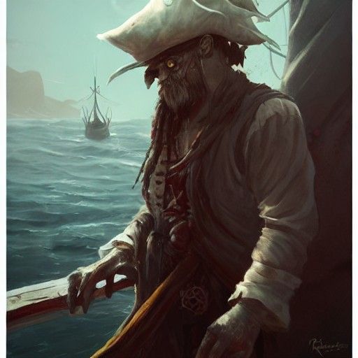 Scary Pirate Ship on Stormy Seas