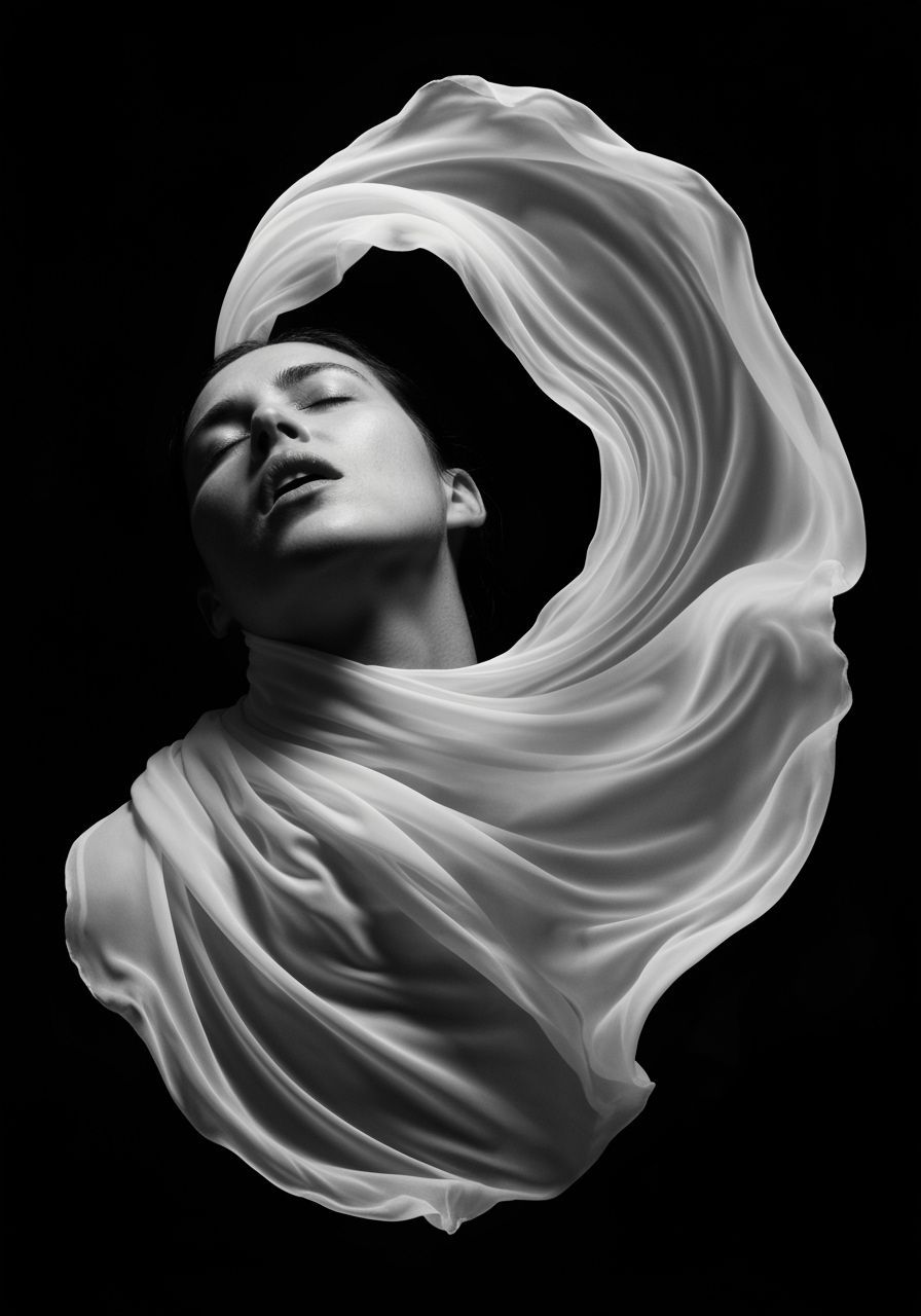 Transcendent Ecstasy: A Black and White Portrait