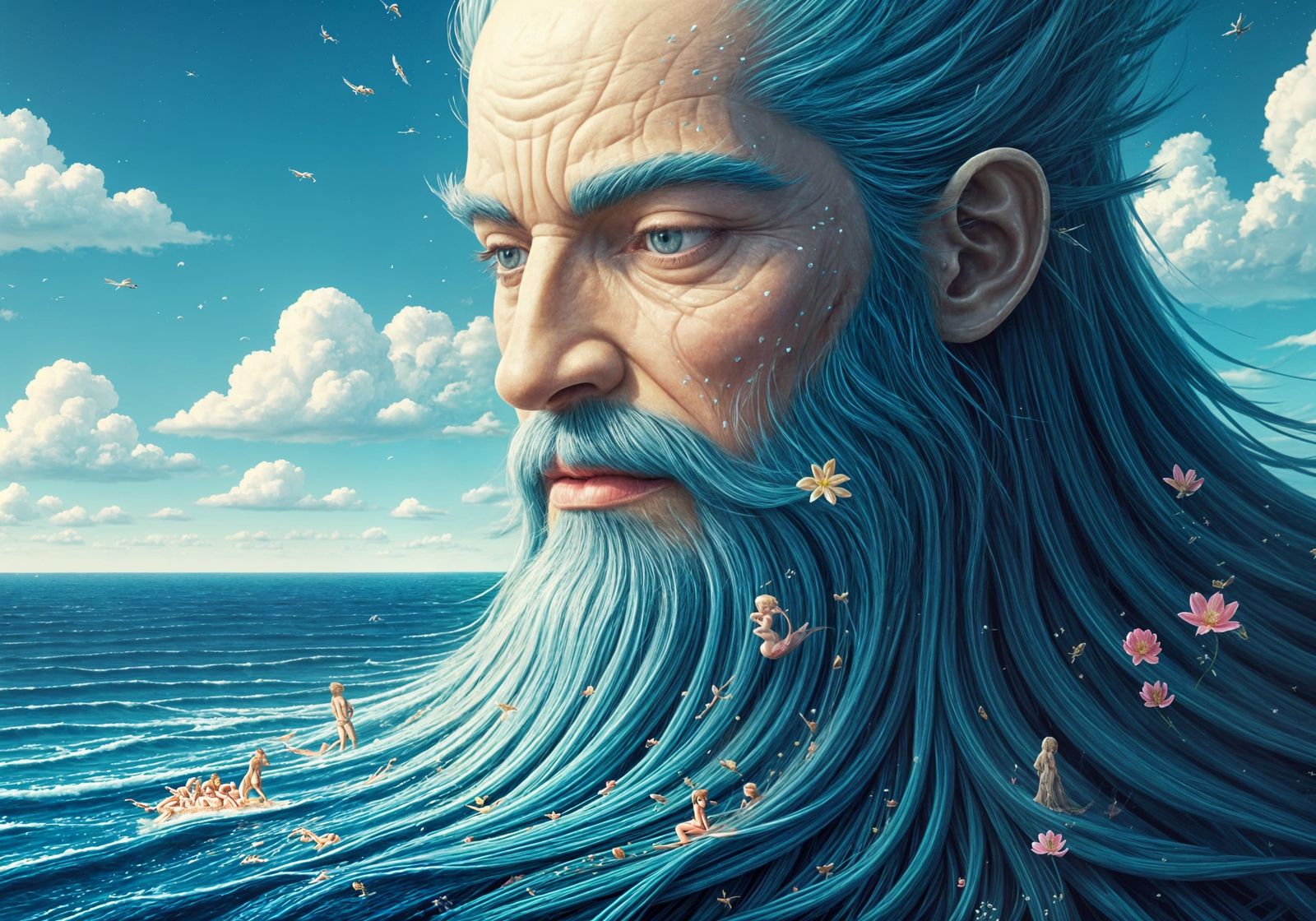 SeaWorld in blue beard