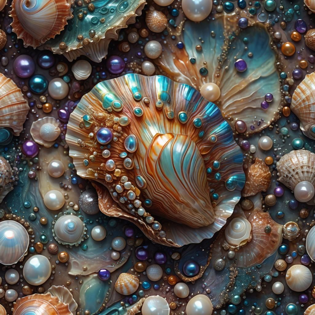Intricate Shell Close-Up: Digital Art