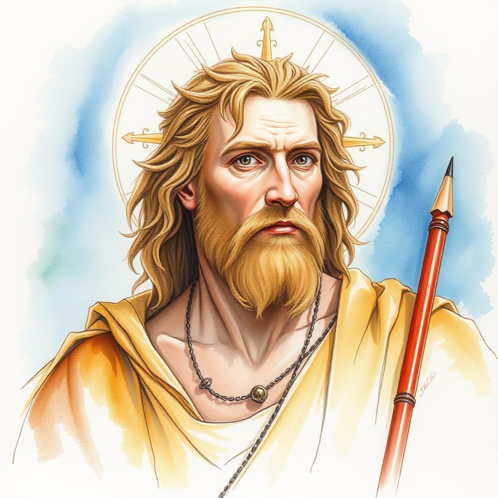 Renaissance Figure in Pastel Watercolours