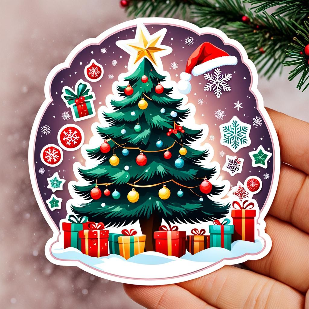 Festive Winter Christmas Happiness Sticker