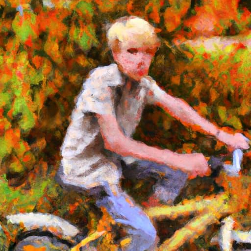 Blonde Boy on Bicycle, Neo-Impressionism