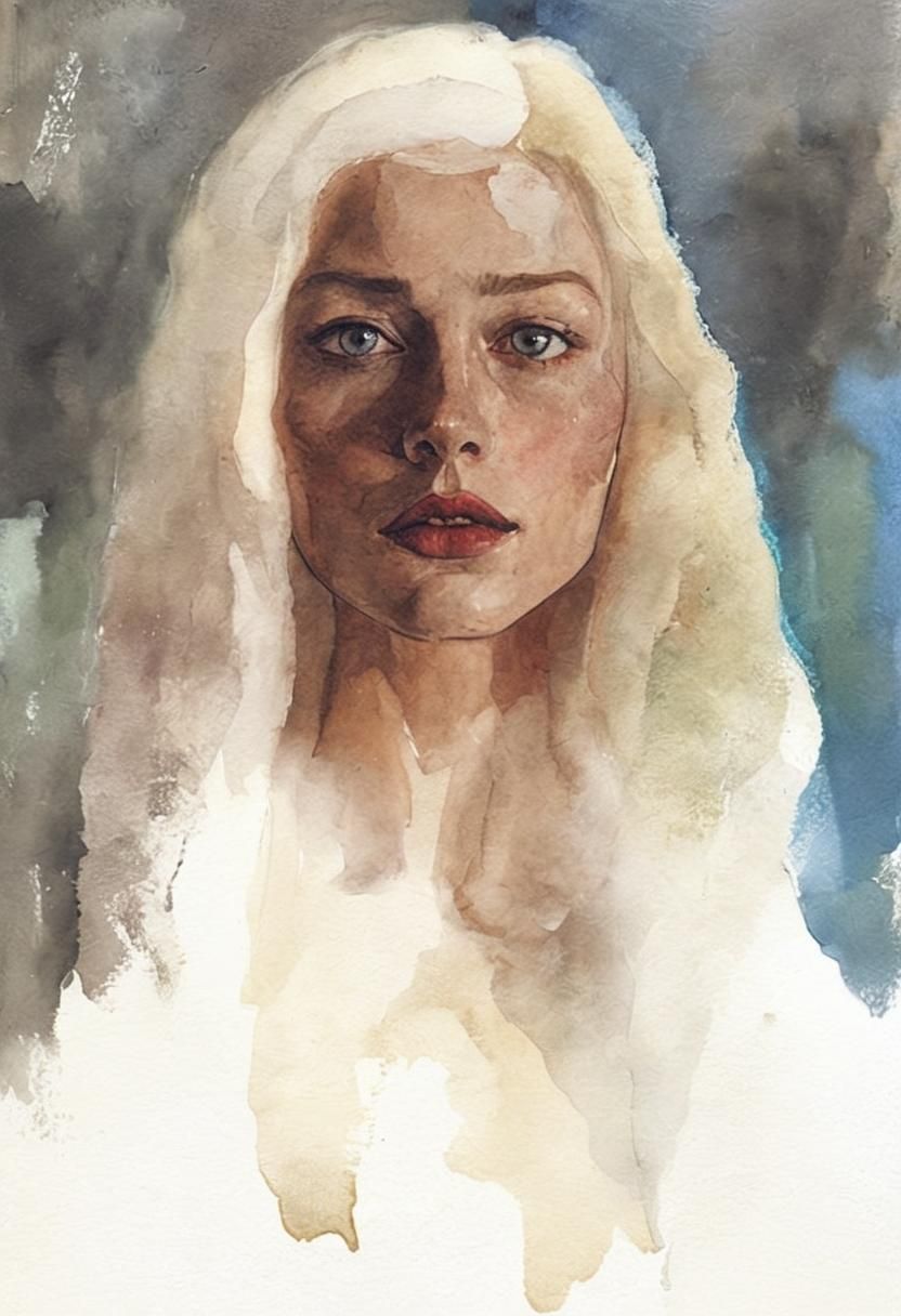 Elegant Goth Girl: Impasto Portrait in Organic Style