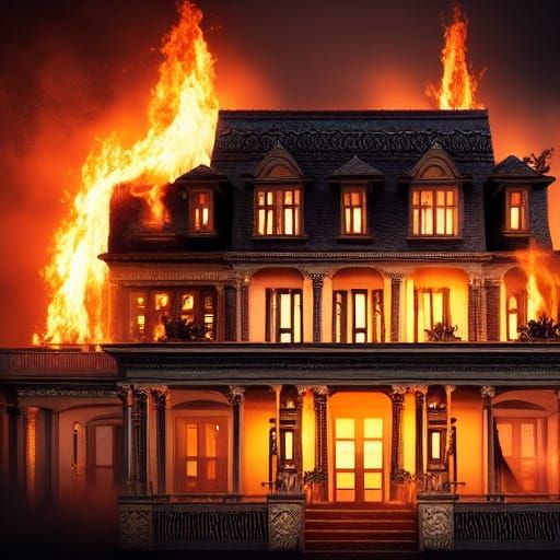 Burning House: Dramatic Digital Matte Painting