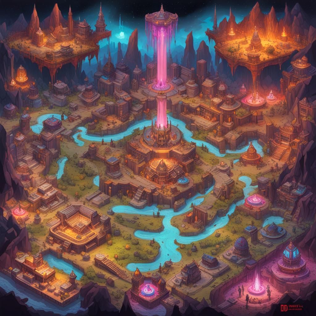 DND Map in Graffiti Art Style