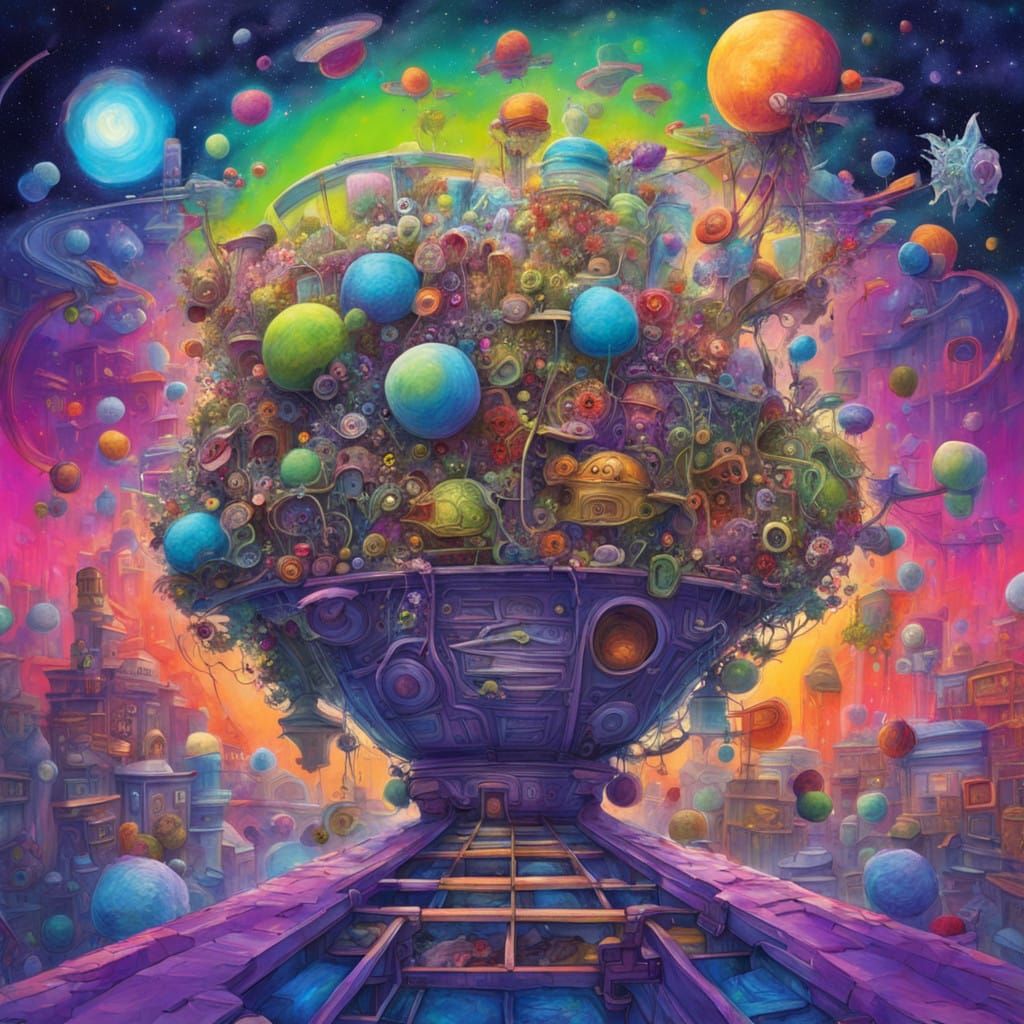 Vibrant Community Celebration in a Futuristic Dreamscapes