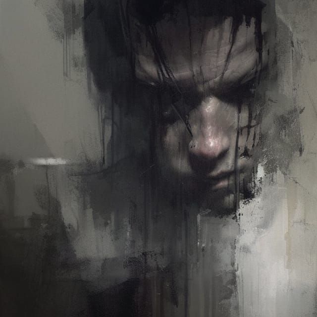 Sad Man Depicting Sorrow in Mann's Style