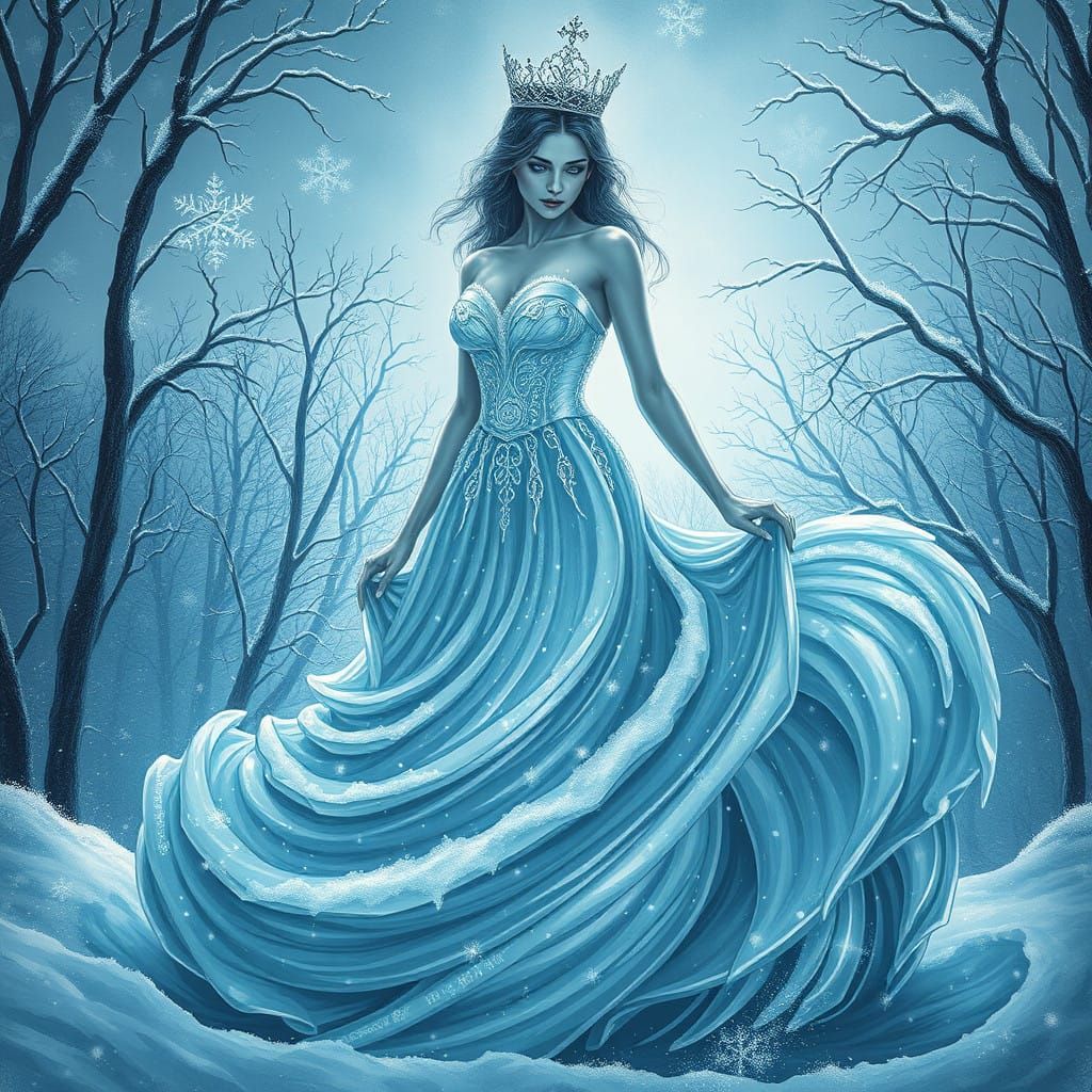 Frozen Gothic Queen in Winter Wonderland