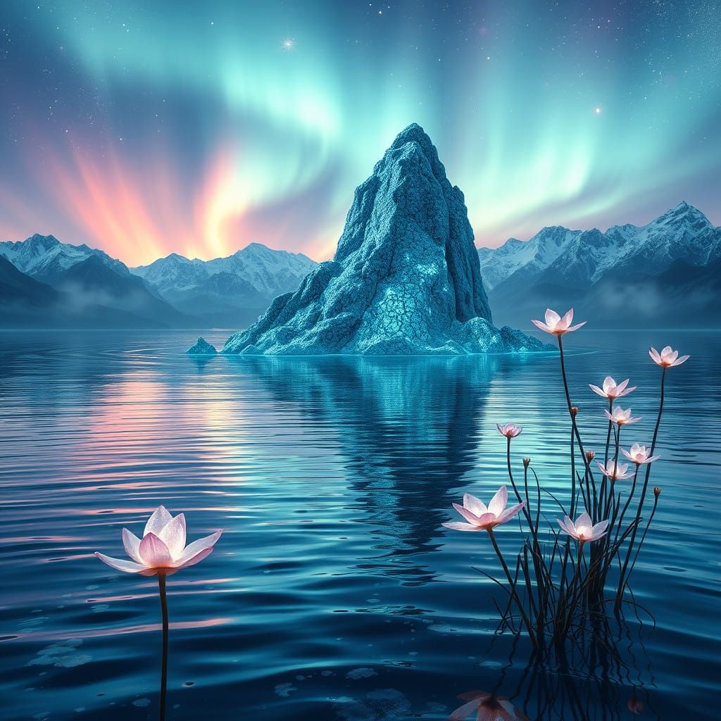 Ethereal Isle of Wonder Under Celestial Bloom