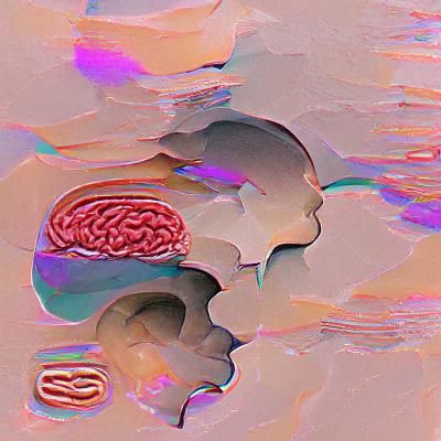 Abstract Brain with Thoughts on OCD