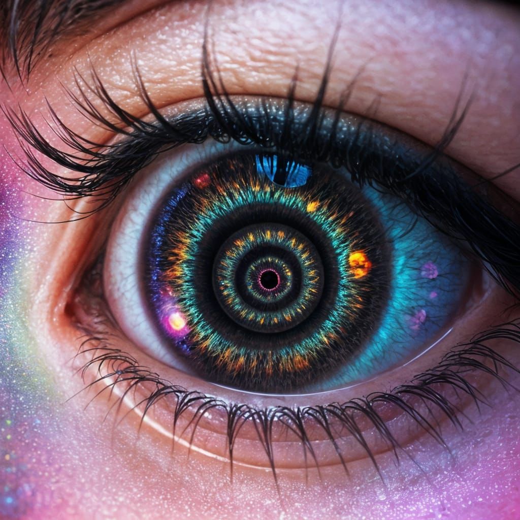 Vibrant Infinity Kaleidoscope in Cosmic Colors